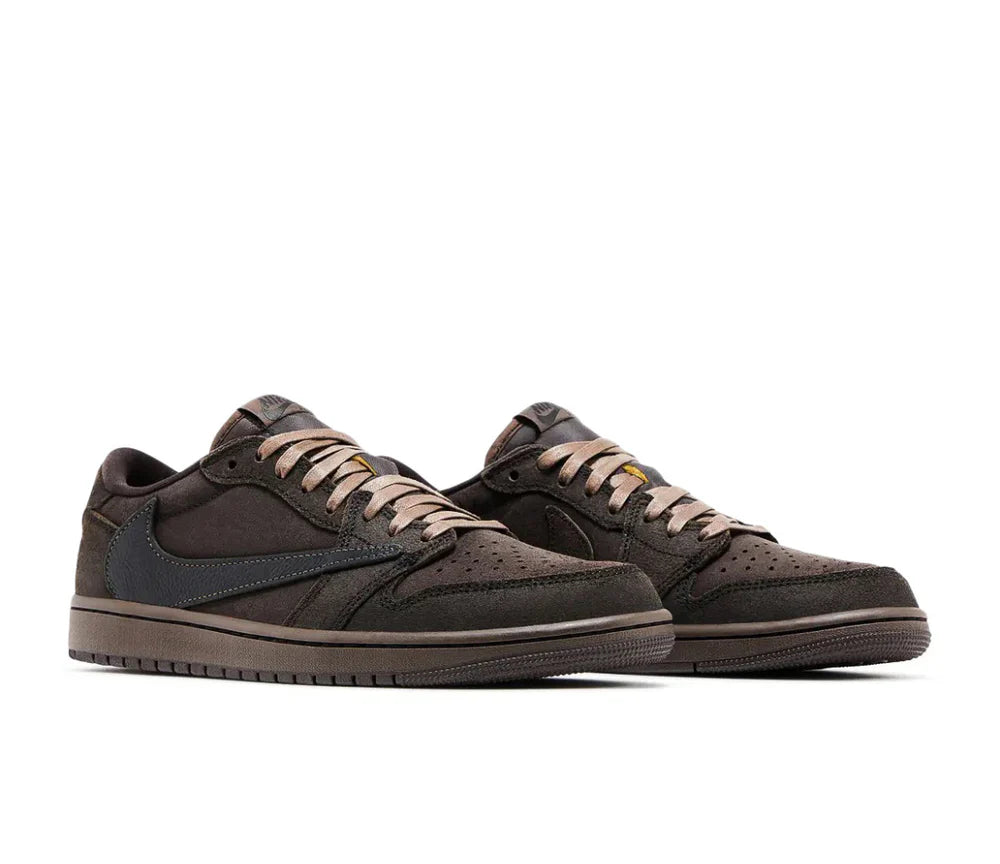 Sneakers Basses Cuir Noir & Daim Marron 'Velvet Brown'