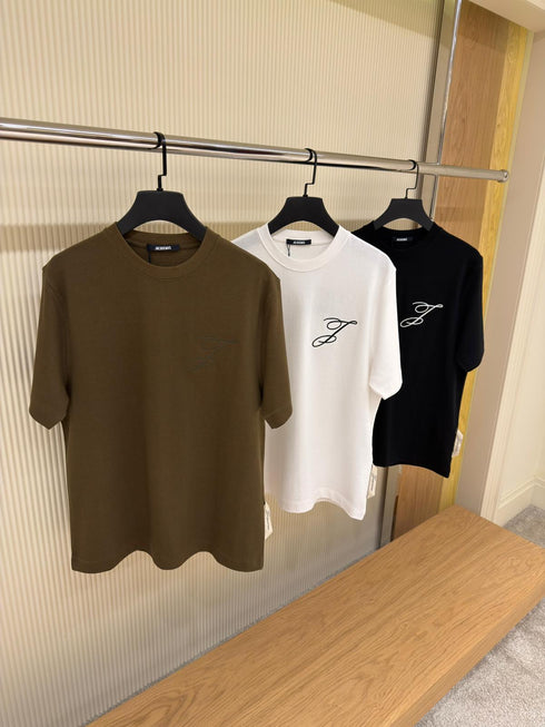 T-SHIRT WITH EMBROIDERED SIGNATURE