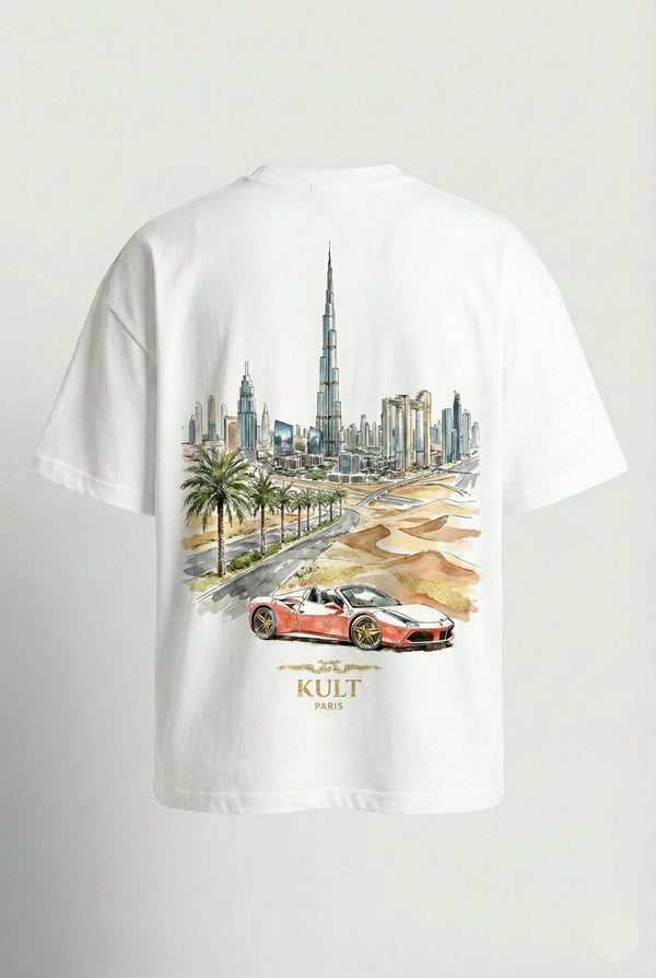 T-shirt Oversized Blanc 'Dubai Legacy' — Édition Limitée
