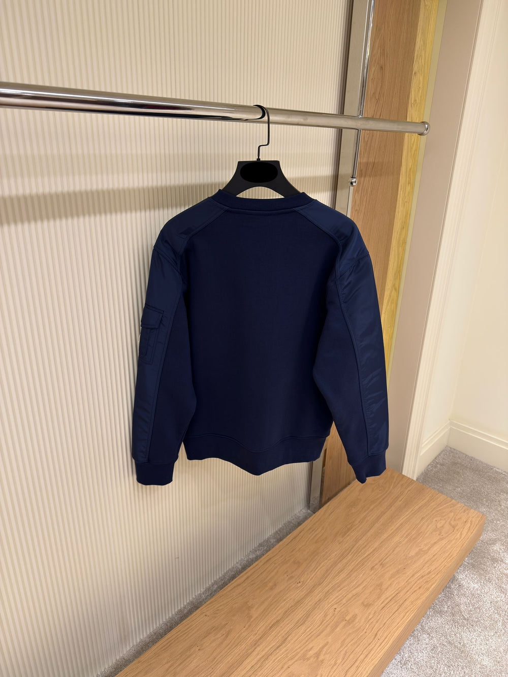 Sweat Bi-Matières Noir — Coton & Empiècements Matelassés