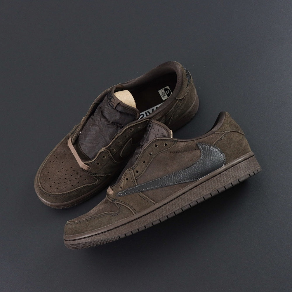 Sneakers Basses Cuir Noir & Daim Marron 'Velvet Brown'