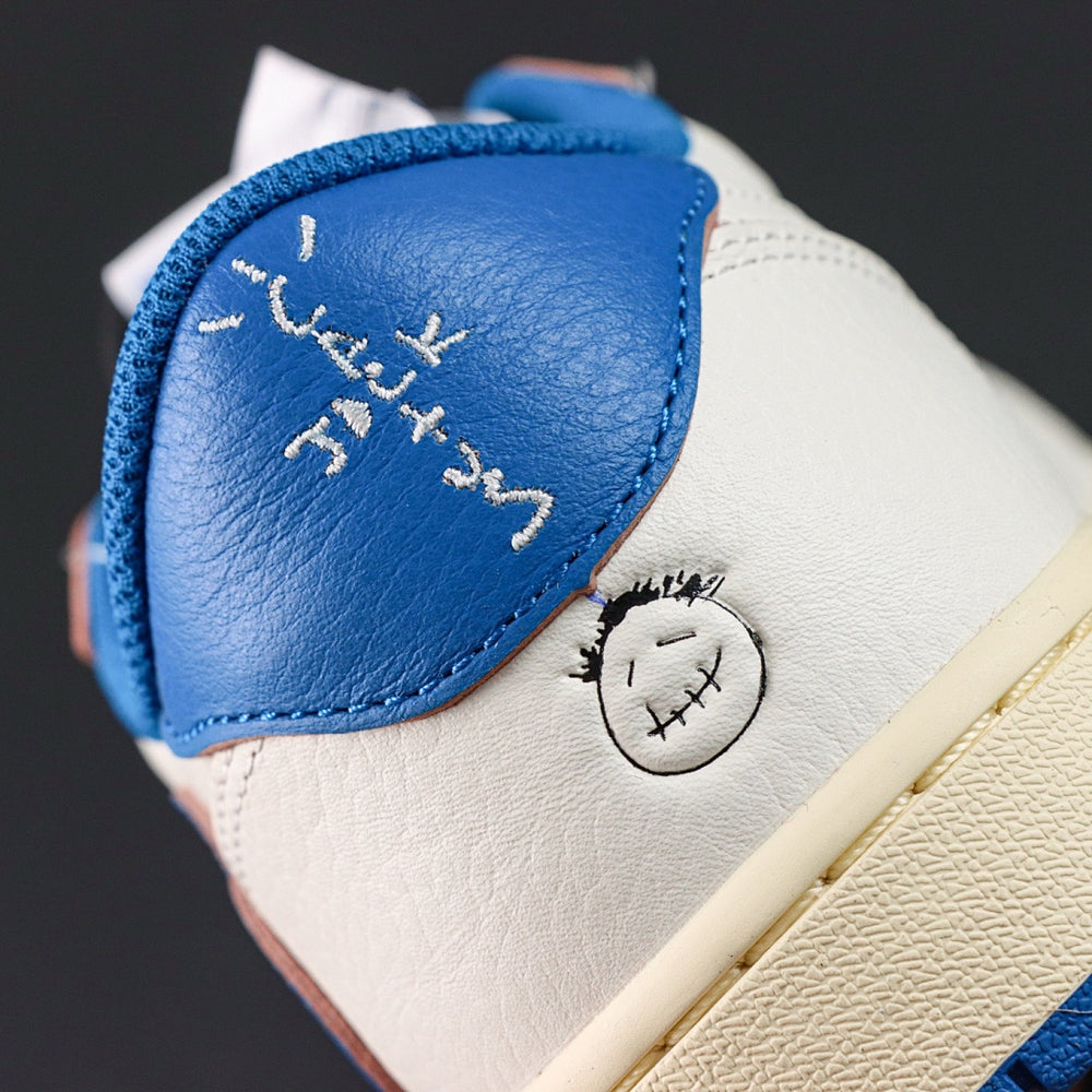 Travis Scott x Air Jordan 1 Retro Low OG SP Fragment Sail Military Blue