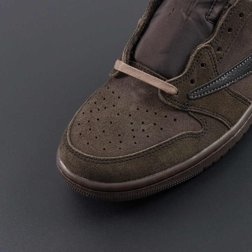 Sneakers Basses Cuir Noir & Daim Marron 'Velvet Brown'