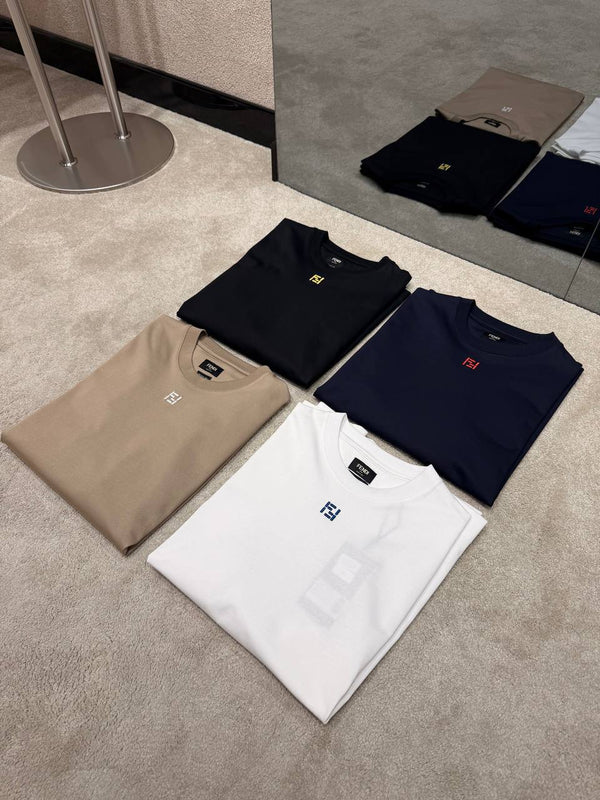 T-shirt Col Brodé FF