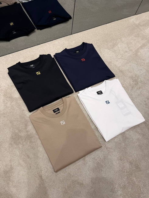 T-shirt Col Brodé FF