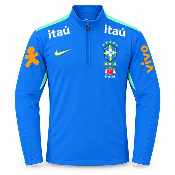 Haut demi-zip Brésil Culture — Bleu