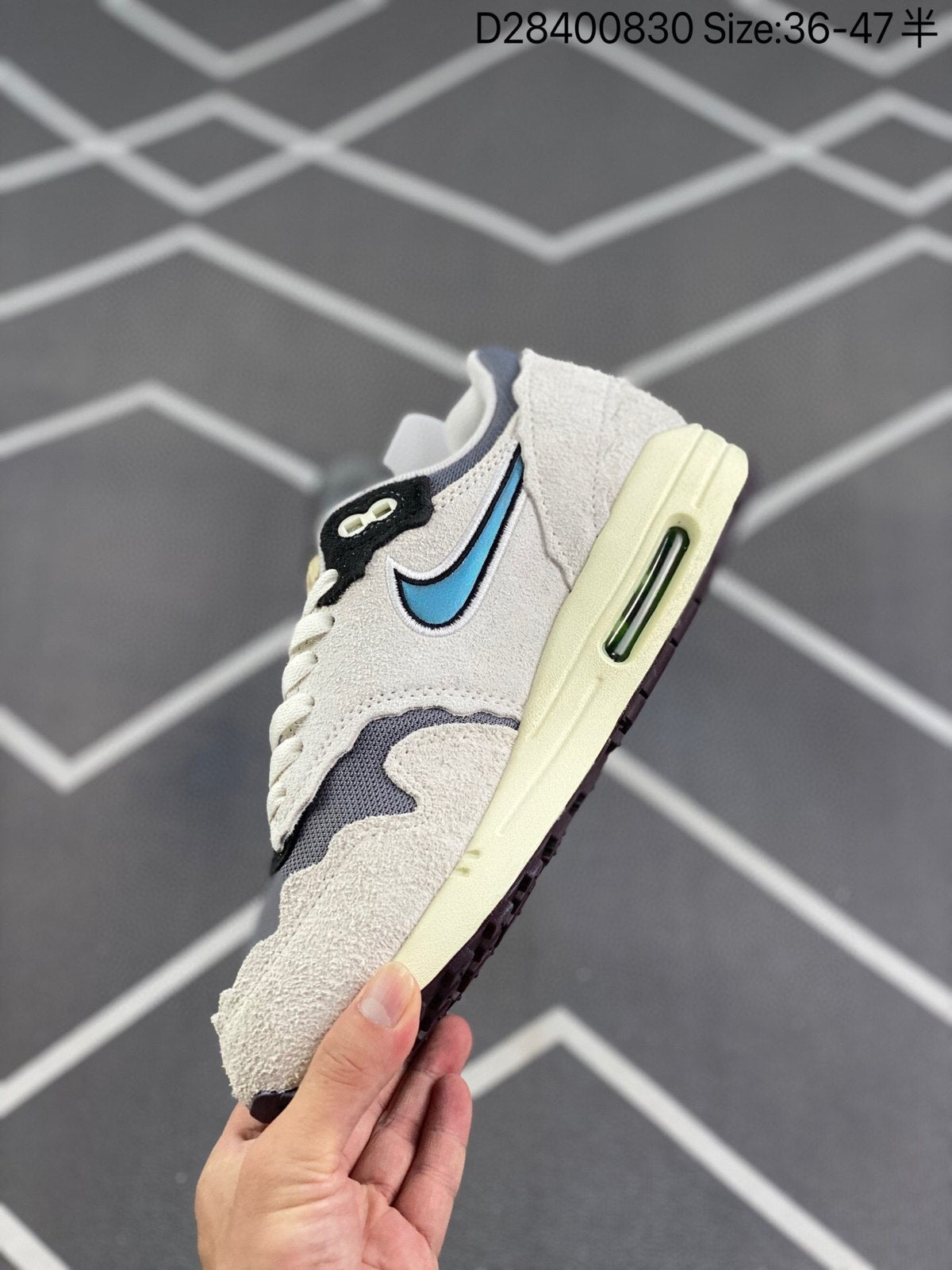 Nike Air Max 1 'Gris Crème Bleu' — vue 5