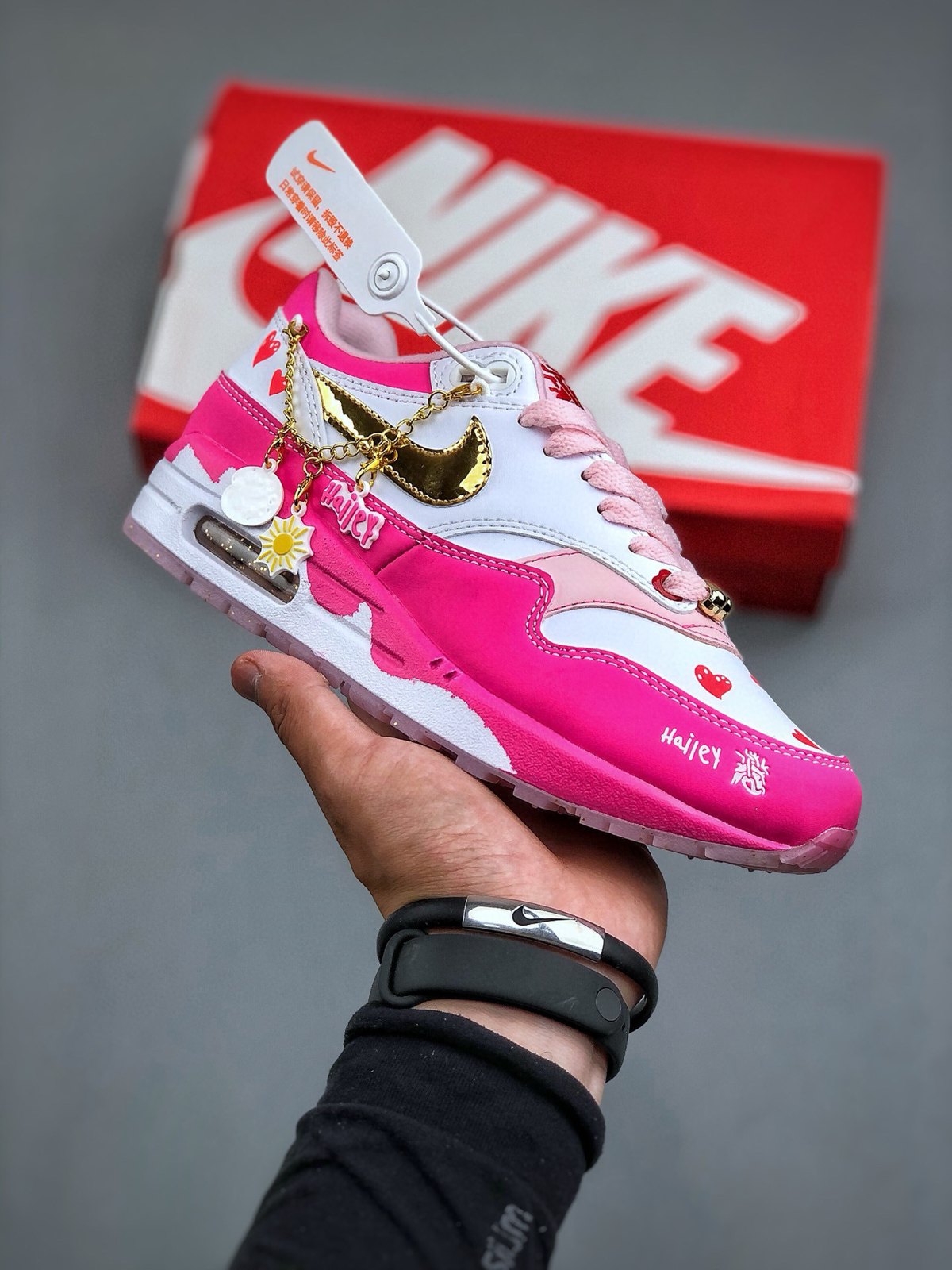 Nike Air Max 1 'Rose Fuchsia Blanc' — vue 4