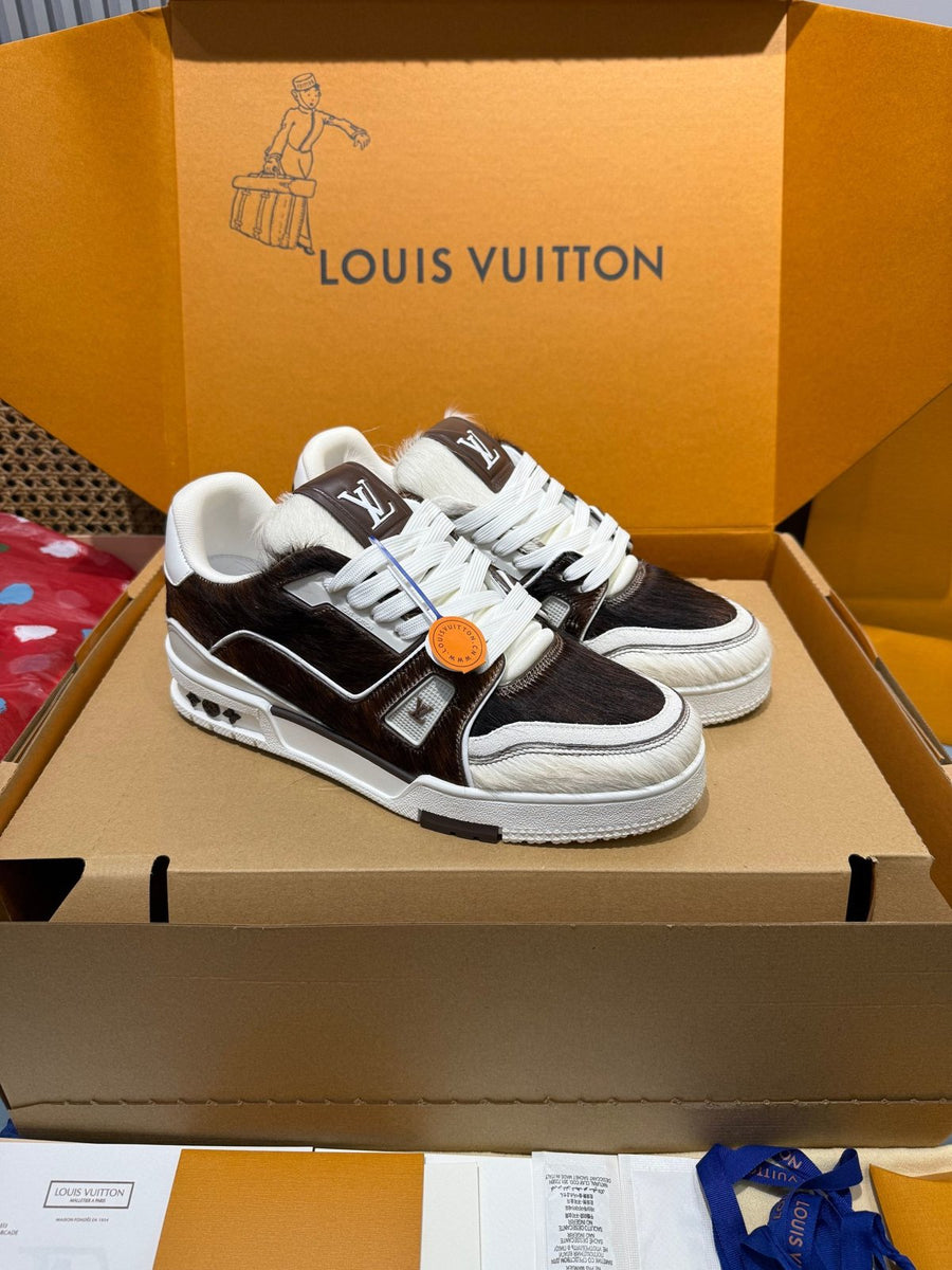 Sneakers Trainer 'Blanc Marron Foncé'