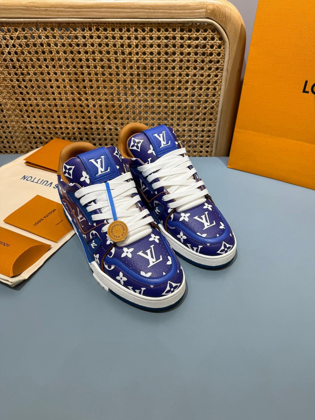 Sneakers Trainer 'Bleu Roi Monogram' — vue 17