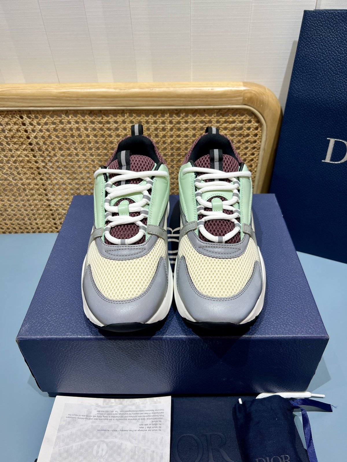 Sneakers B22 'Gris Vert Menthe' — vue 2