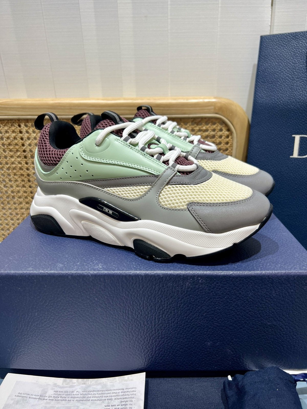 Sneakers B22 'Gris Vert Menthe' — vue 3