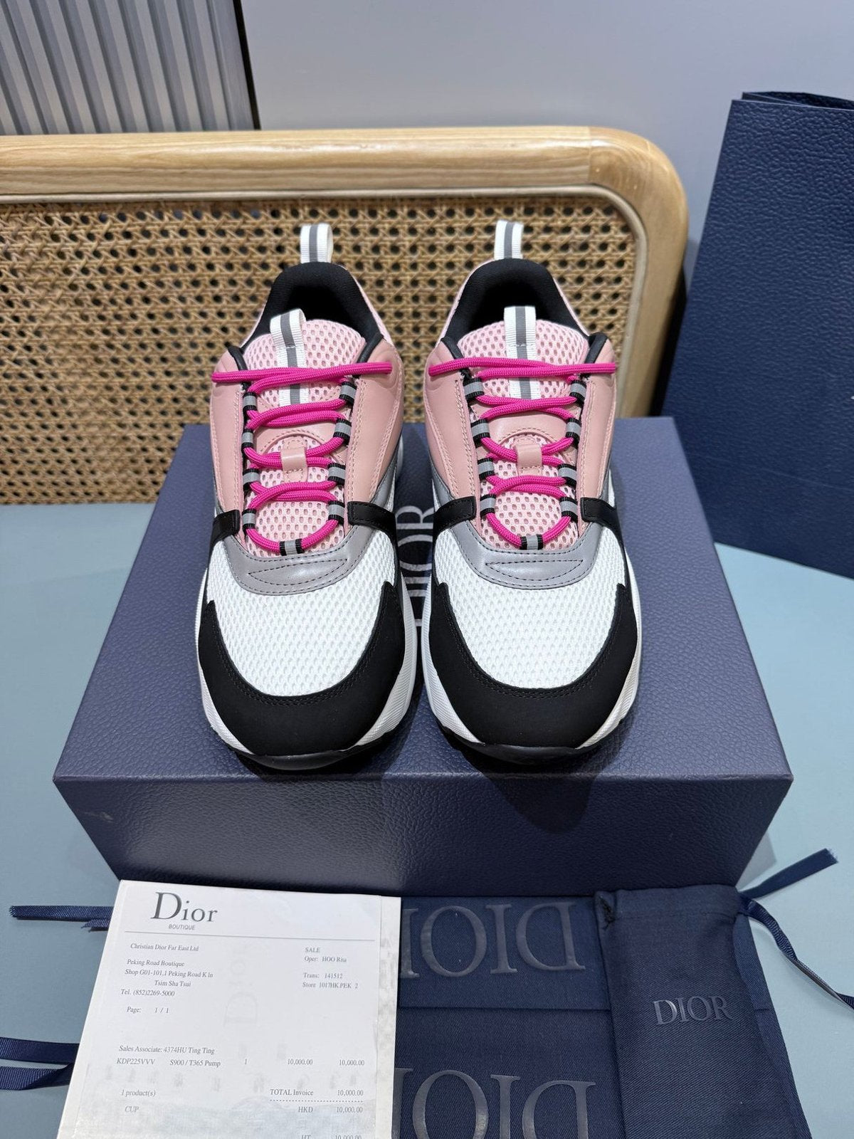 Sneakers B22 'Noir Blanc Rose' — vue 2
