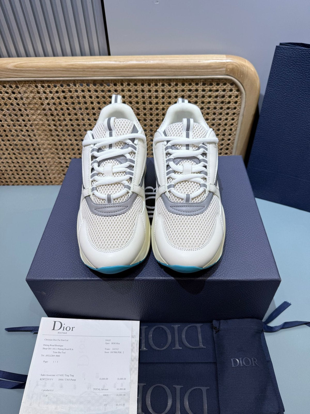 Sneakers B22 'Blanc Gris Turquoise' — vue 2
