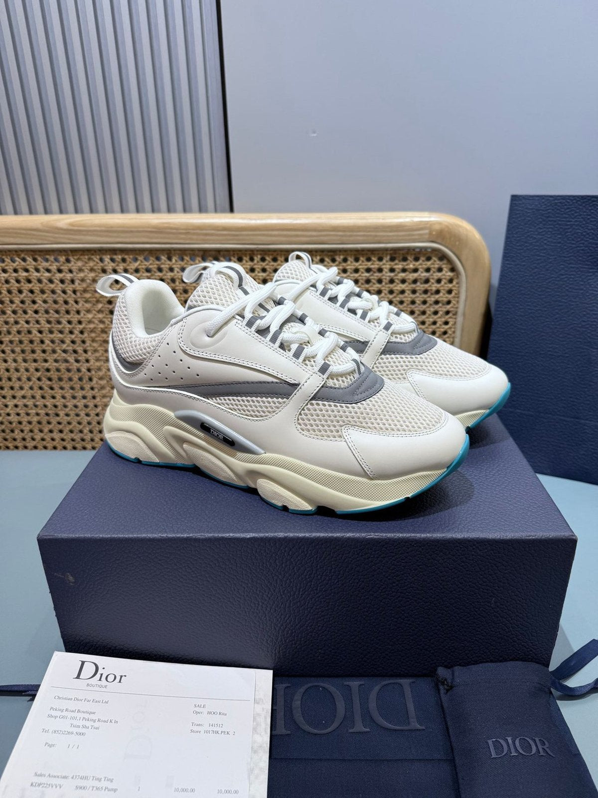 Sneakers B22 'Blanc Gris Turquoise' — vue 3