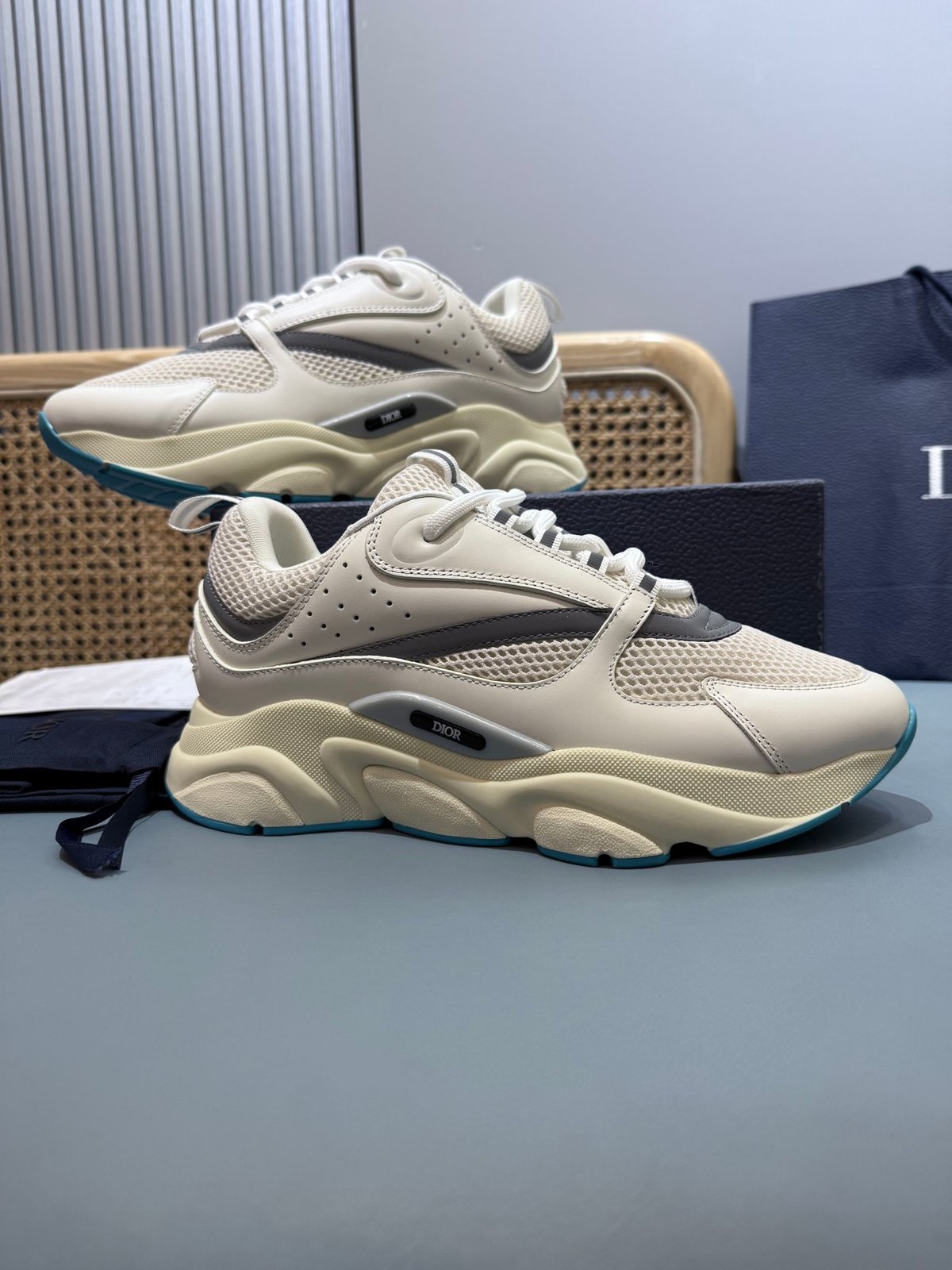 Sneakers B22 'Blanc Gris Turquoise' — vue 5