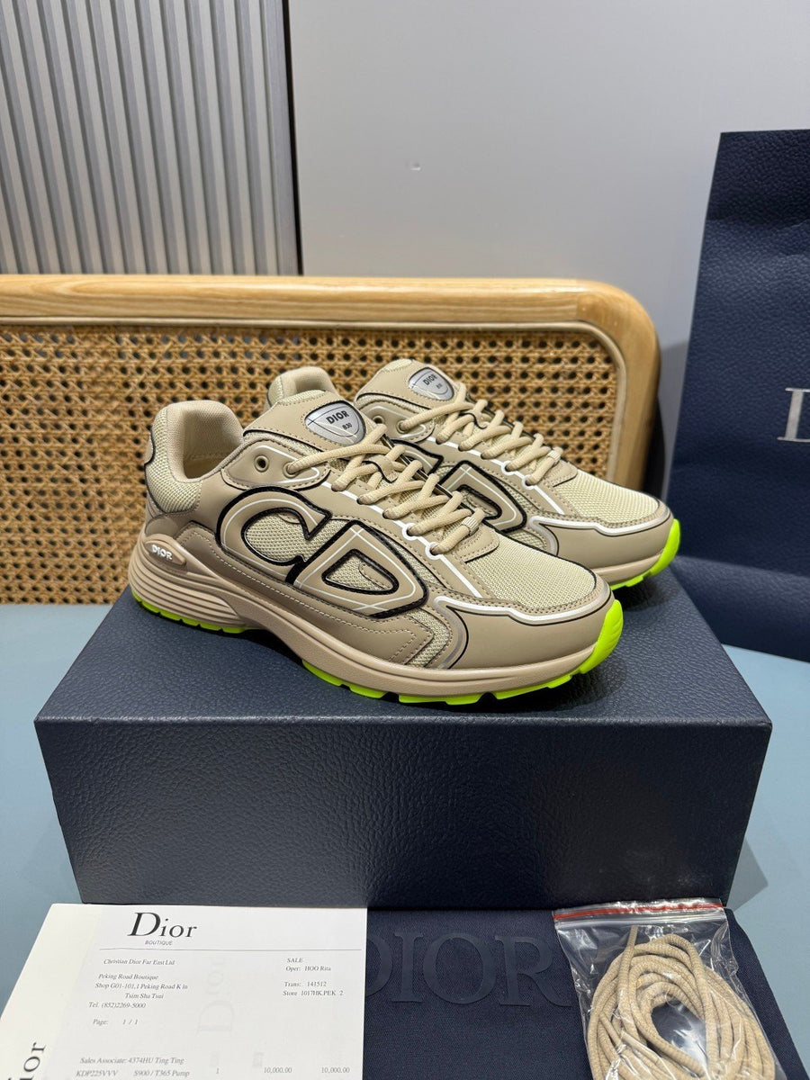 Sneakers B30 'Beige et Vert Fluo'
