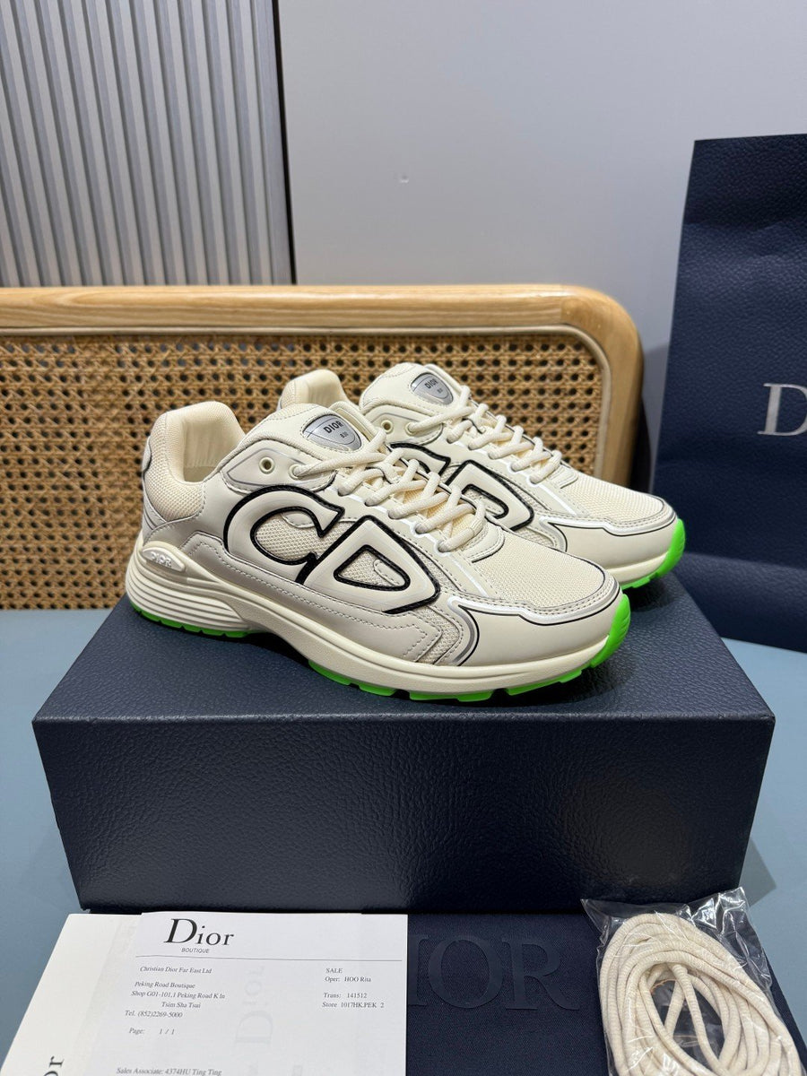 Sneakers B30 'Blanc Cassé et Vert Fluo'