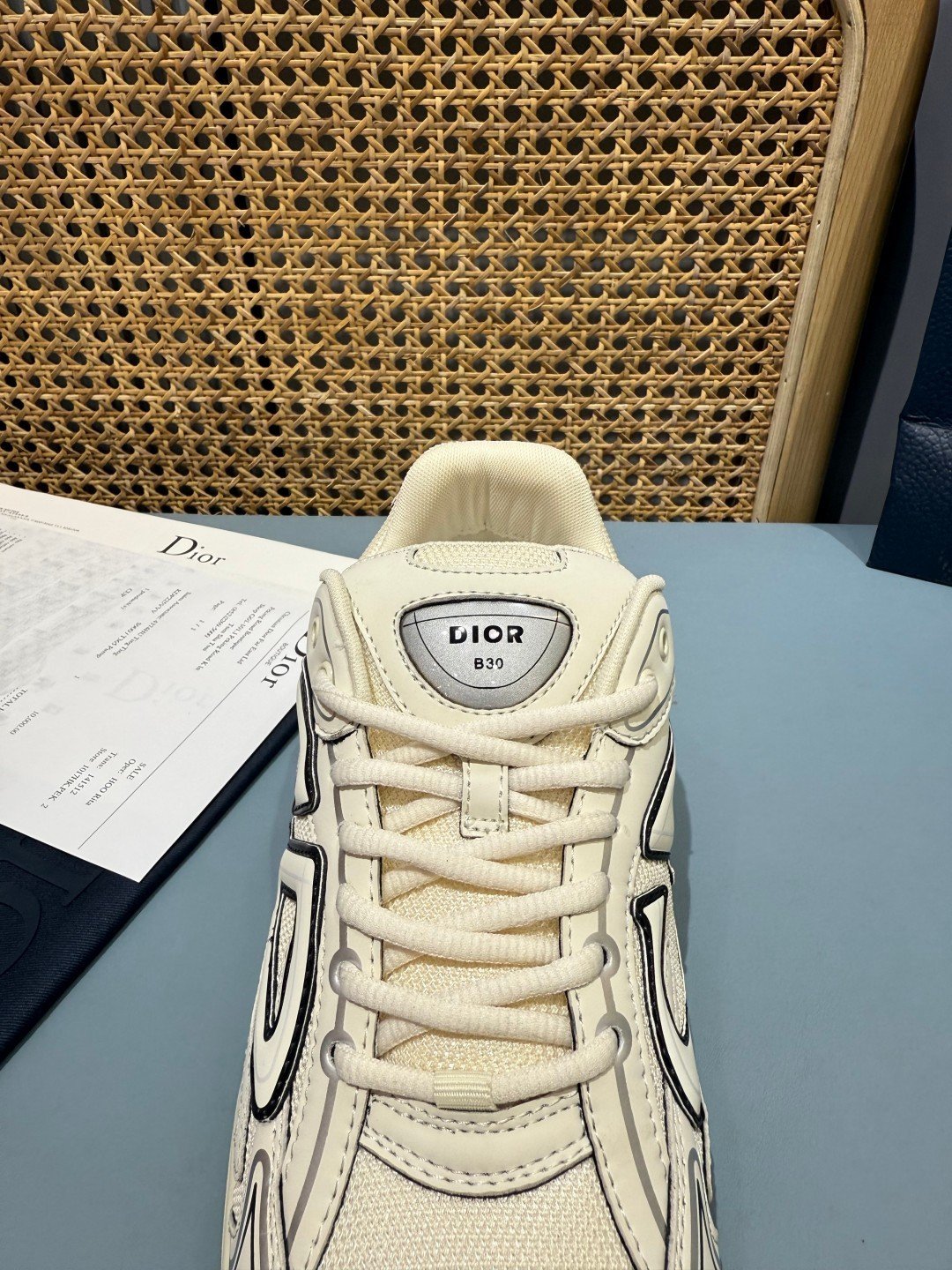 Sneakers B30 'Blanc Cassé et Vert Fluo' — vue 7