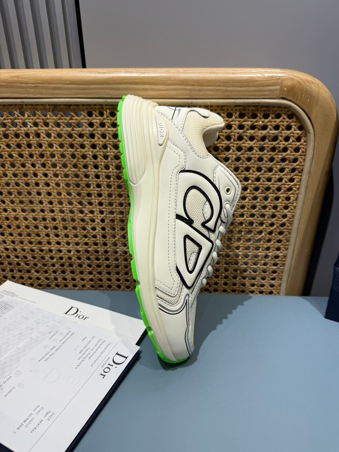 Sneakers B30 'Blanc Cassé et Vert Fluo' — vue 13