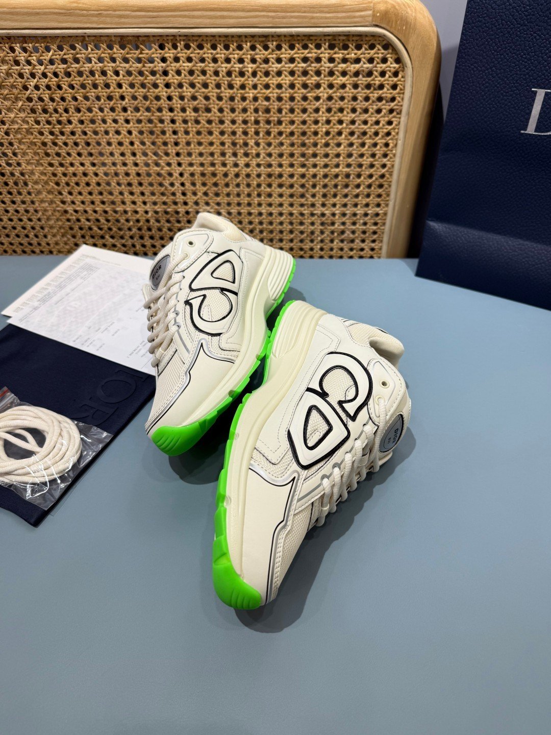Sneakers B30 'Blanc Cassé et Vert Fluo' — vue 14