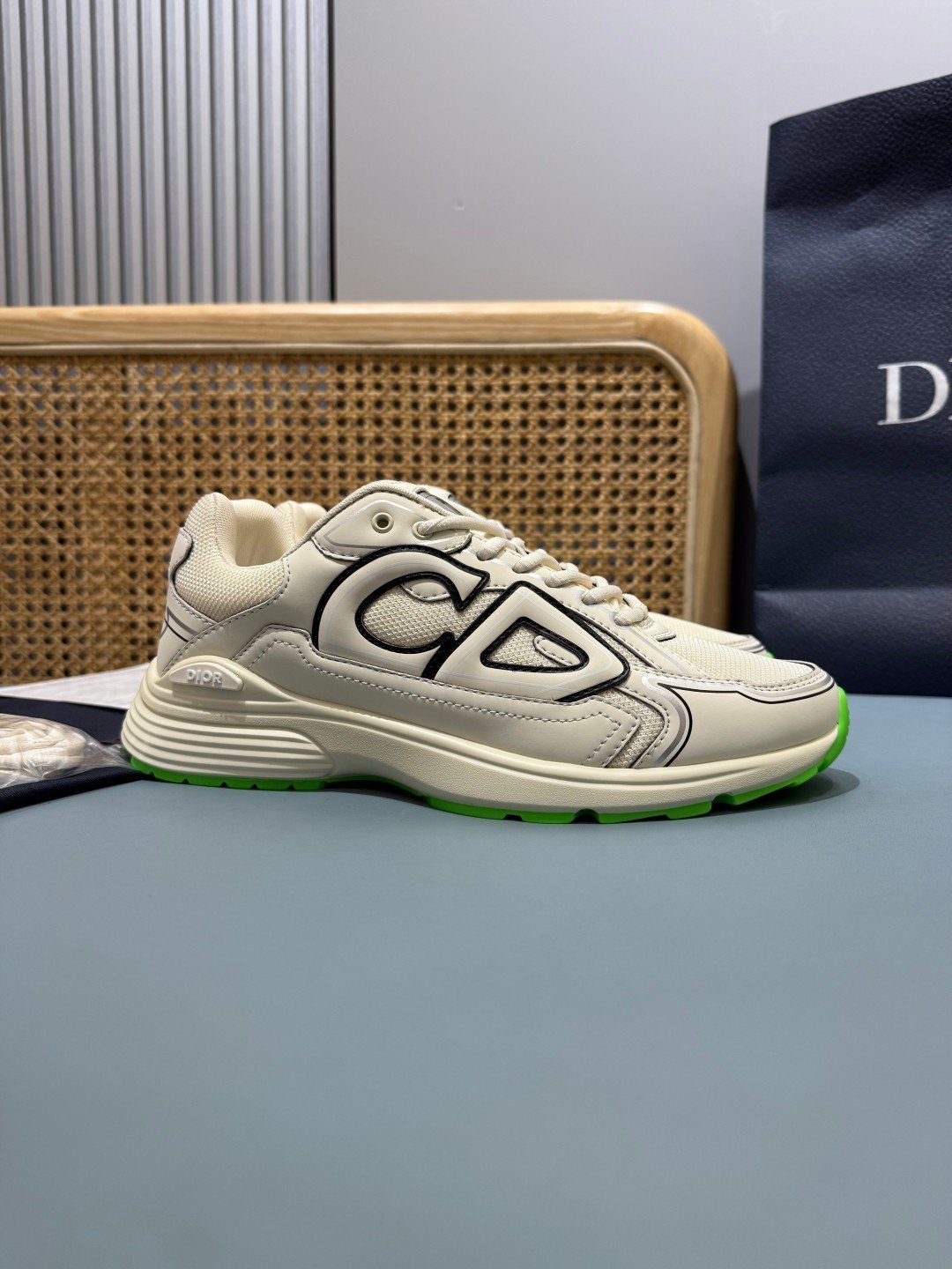 Sneakers B30 'Blanc Cassé et Vert Fluo' — vue 21