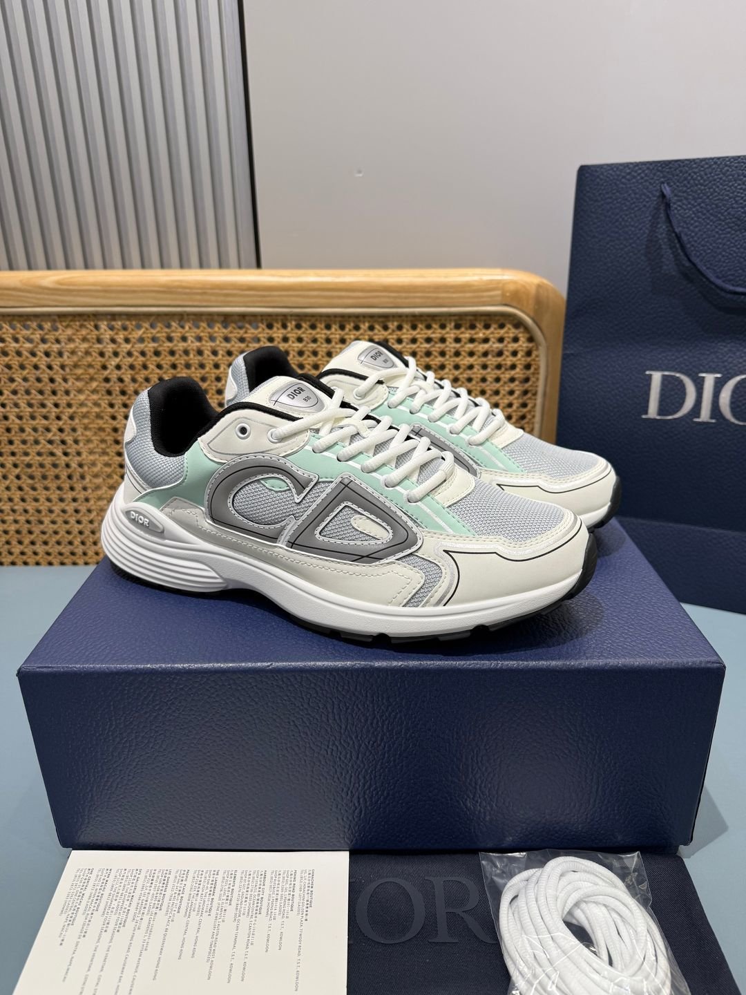 Sneakers B30 'Blanc et Vert Menthe'