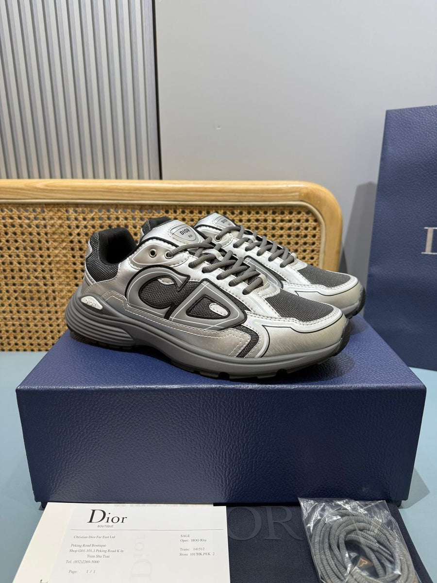 Sneakers B30 'Argent et Gris Foncé'