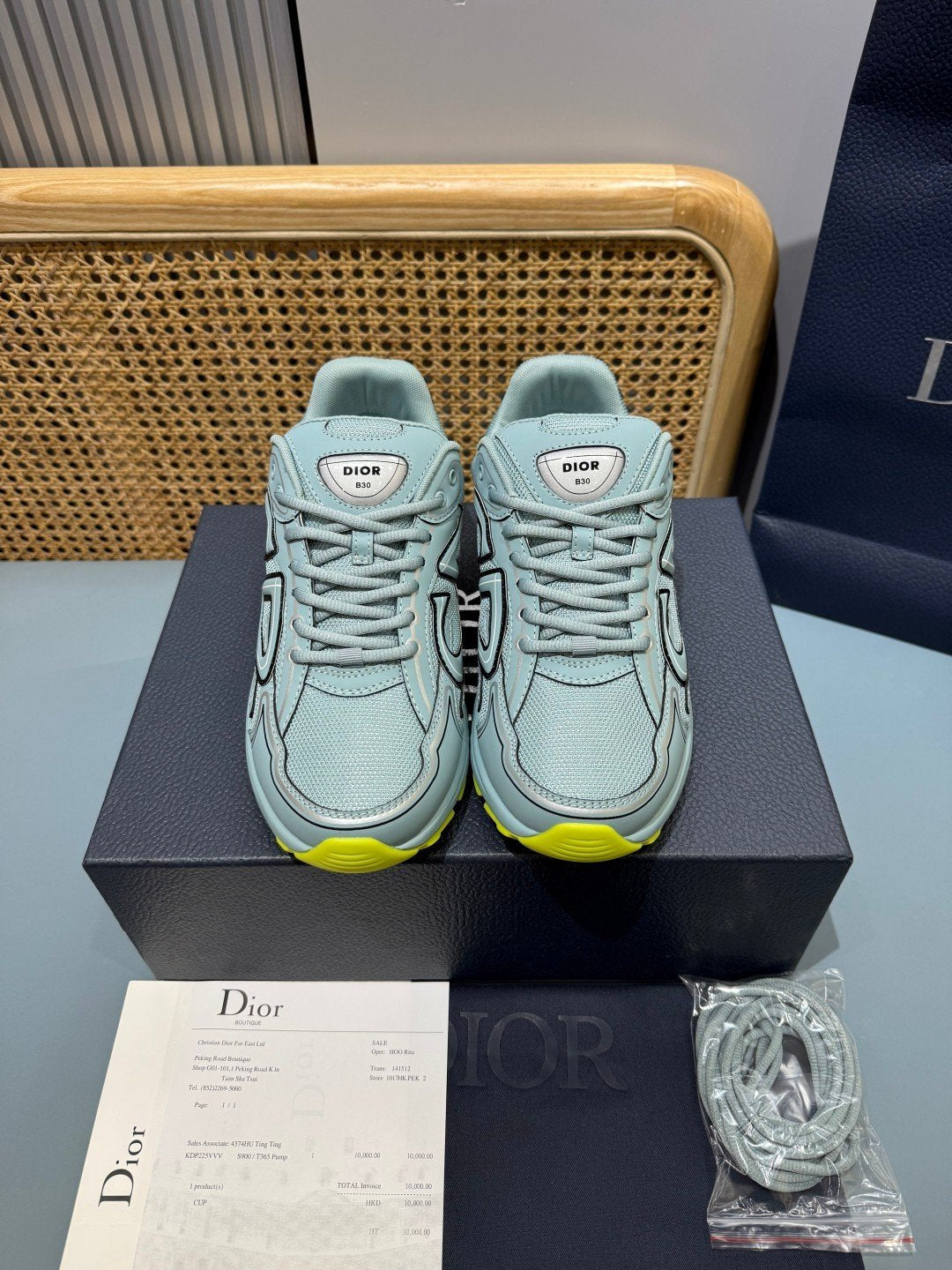 Sneakers B30 'Vert d'Eau et Jaune Fluo' — vue 2