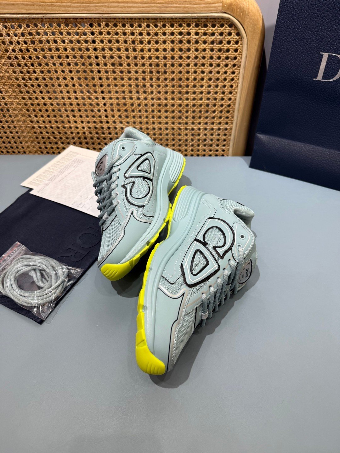 Sneakers B30 'Vert d'Eau et Jaune Fluo' — vue 14