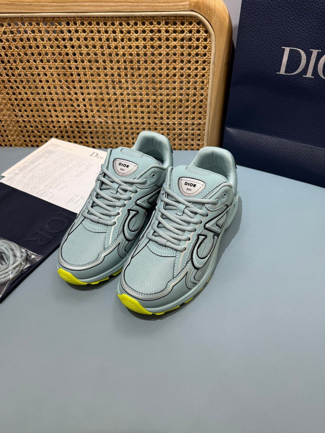 Sneakers B30 'Vert d'Eau et Jaune Fluo' — vue 15