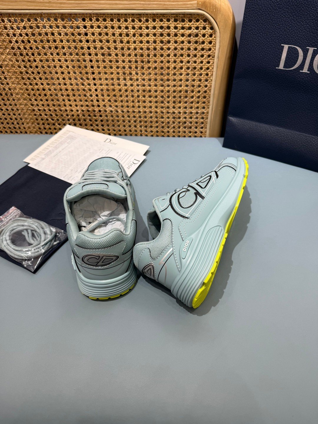 Sneakers B30 'Vert d'Eau et Jaune Fluo' — vue 23