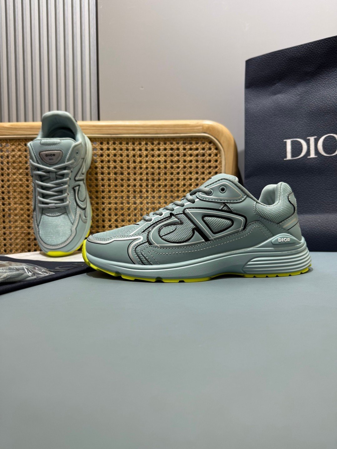 Sneakers B30 'Vert d'Eau et Jaune Fluo' — vue 24
