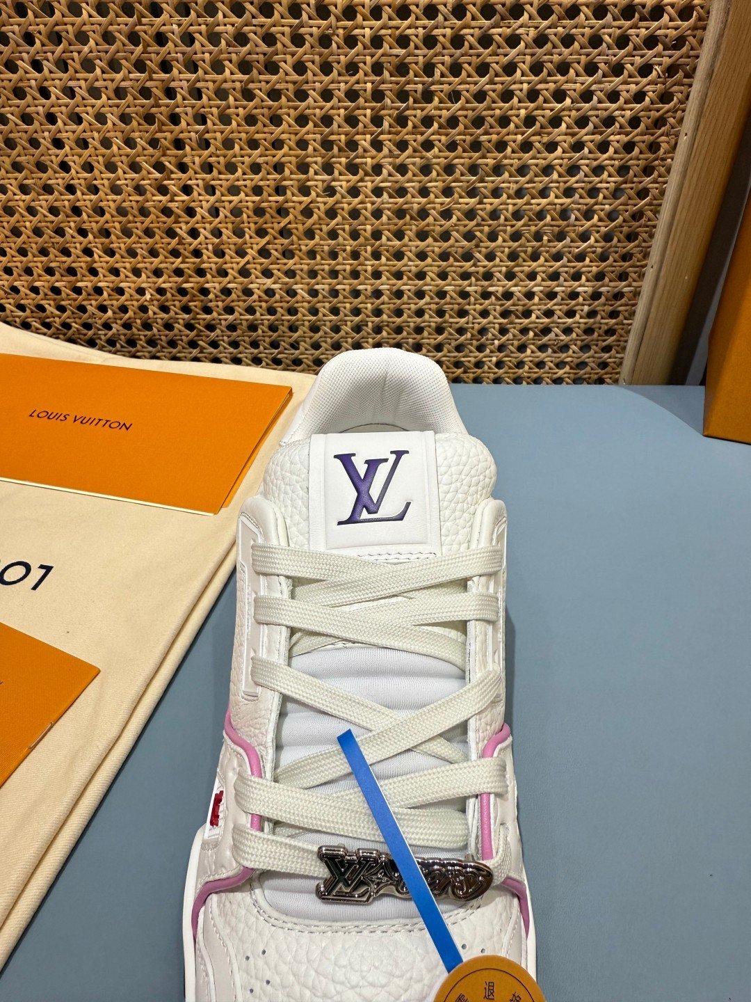 Sneakers Trainer 'Blanc Rouge #5L' — vue 7