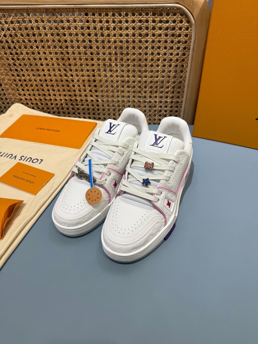 Sneakers Trainer 'Blanc Rouge #5L' — vue 15