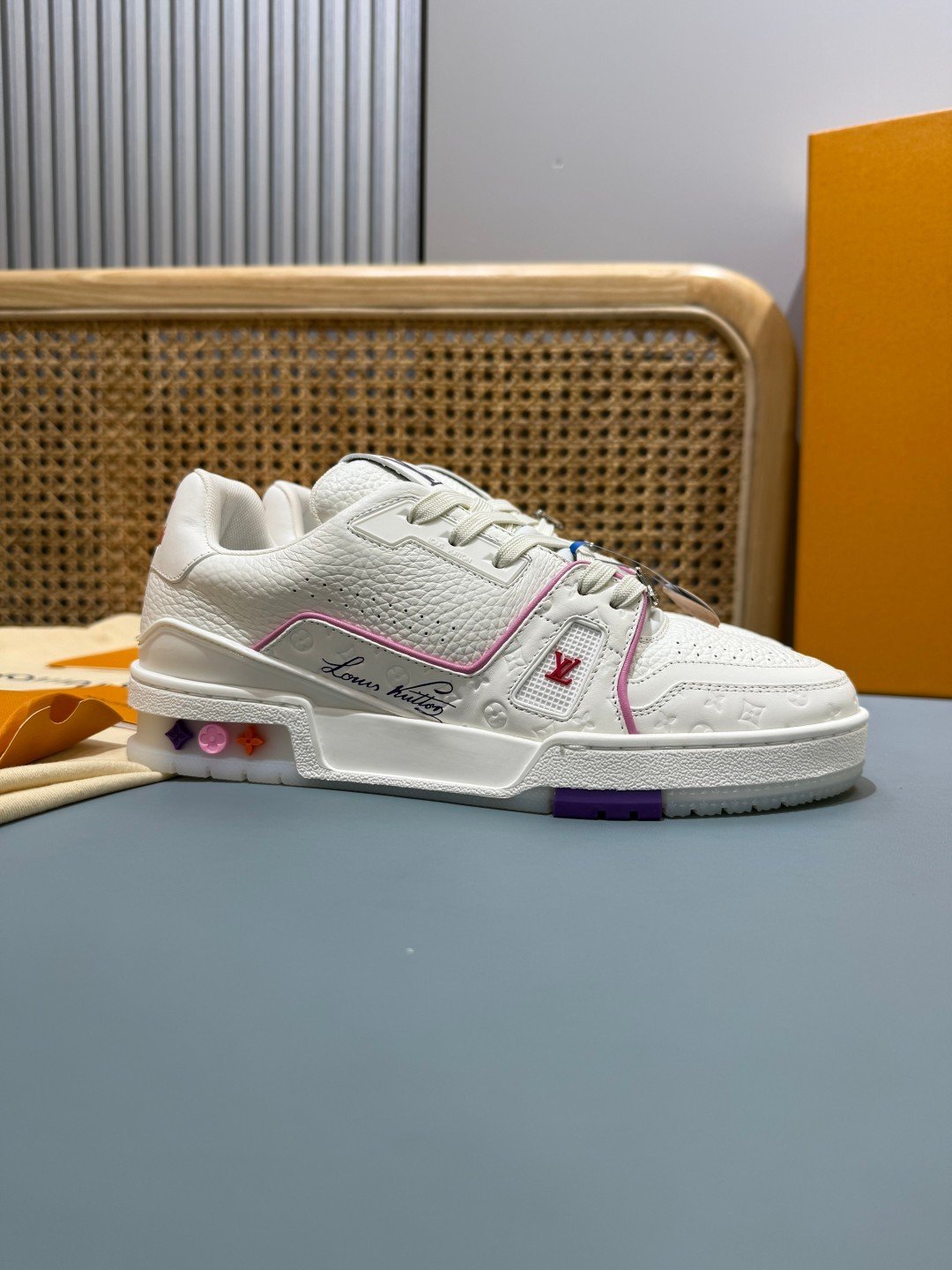 Sneakers Trainer 'Blanc Rouge #5L' — vue 21