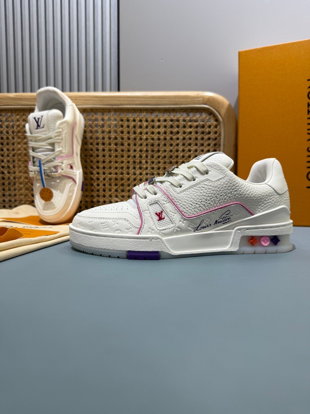 Sneakers Trainer 'Blanc Rouge #5L' — vue 24