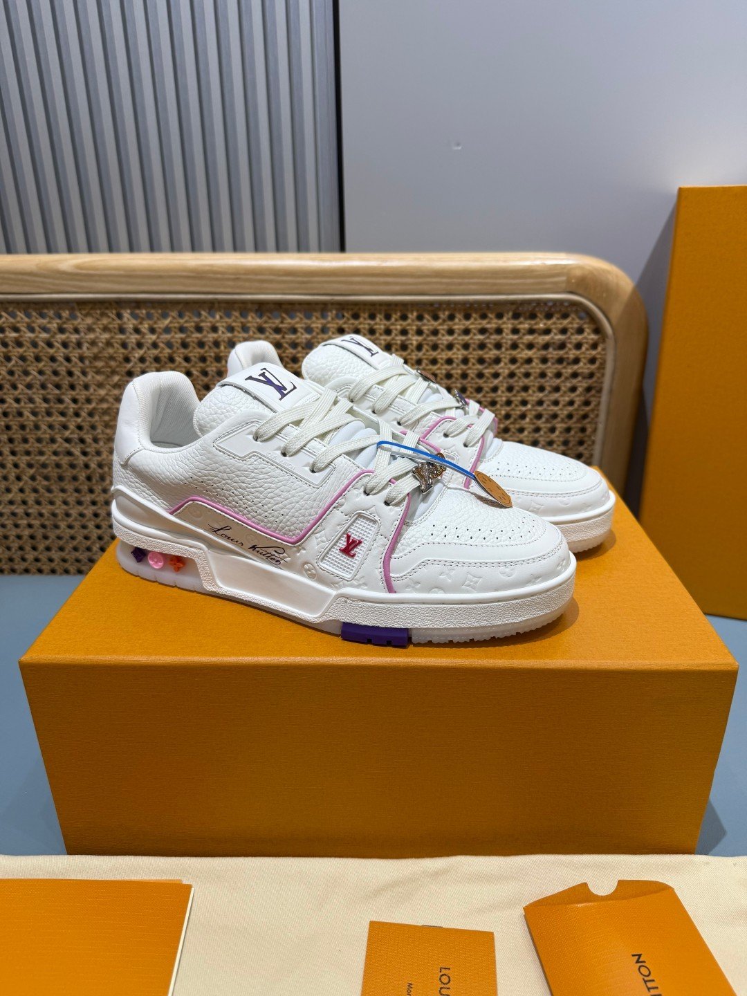 Sneakers Trainer 'Blanc Rouge #5L' — vue 27