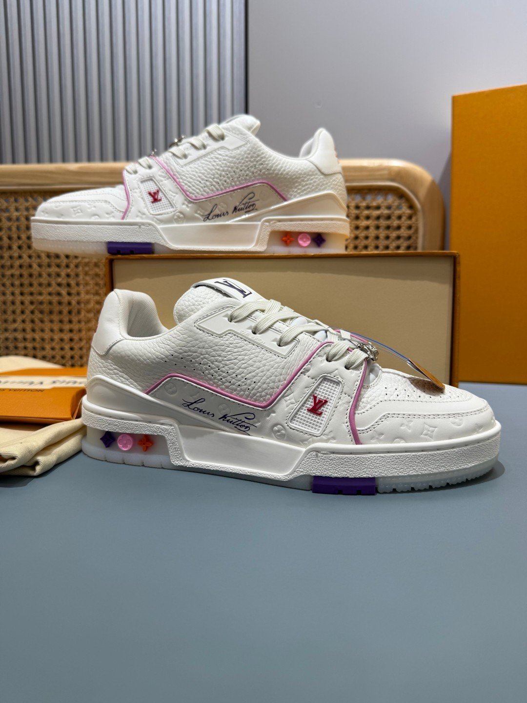 Sneakers Trainer 'Blanc Rouge #5L' — vue 30