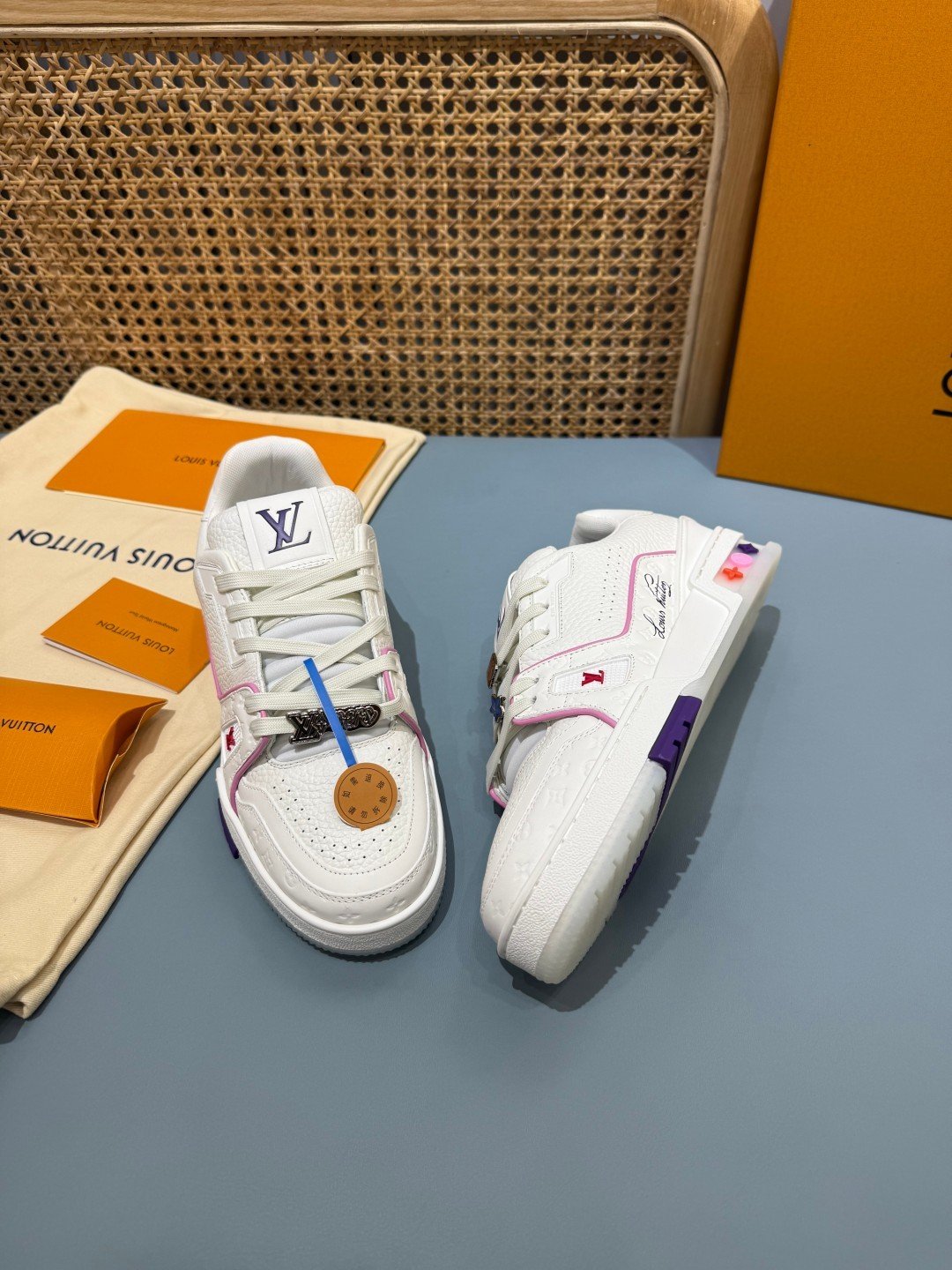 Sneakers Trainer 'Blanc Rouge #5L' — vue 31