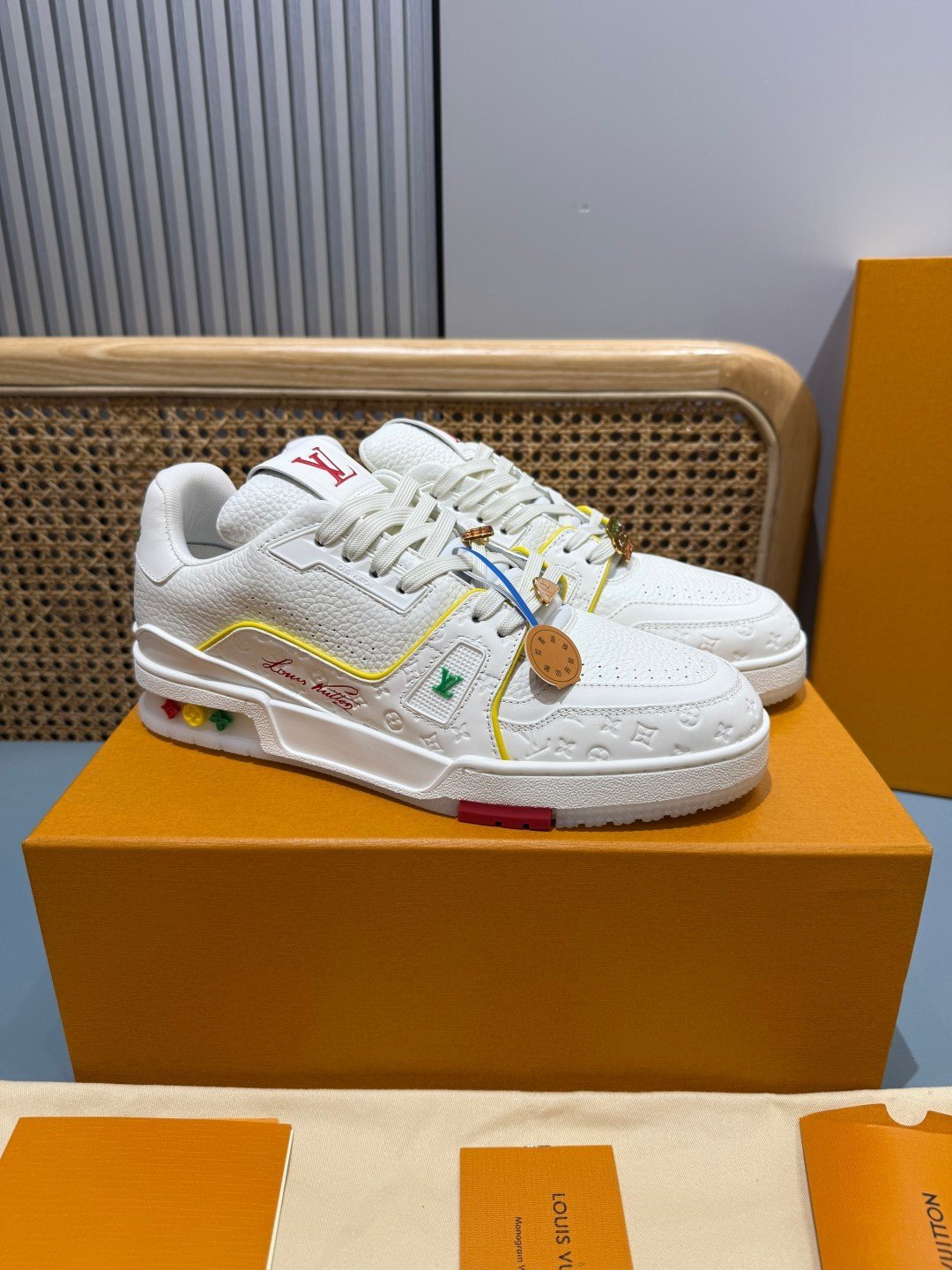Sneakers Trainer 'Blanc Multicolore Brodé'