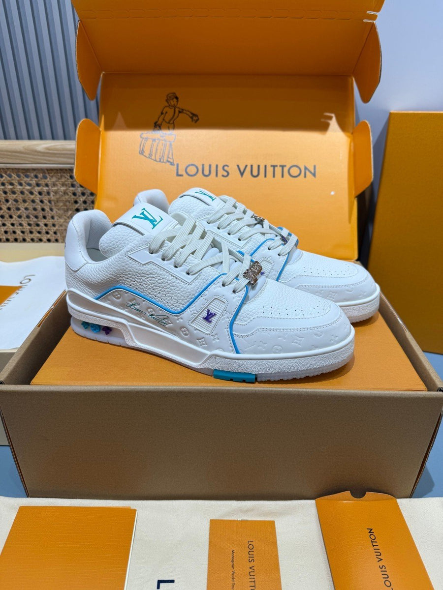 Sneakers Trainer 'Blanc Bleu Glacier'