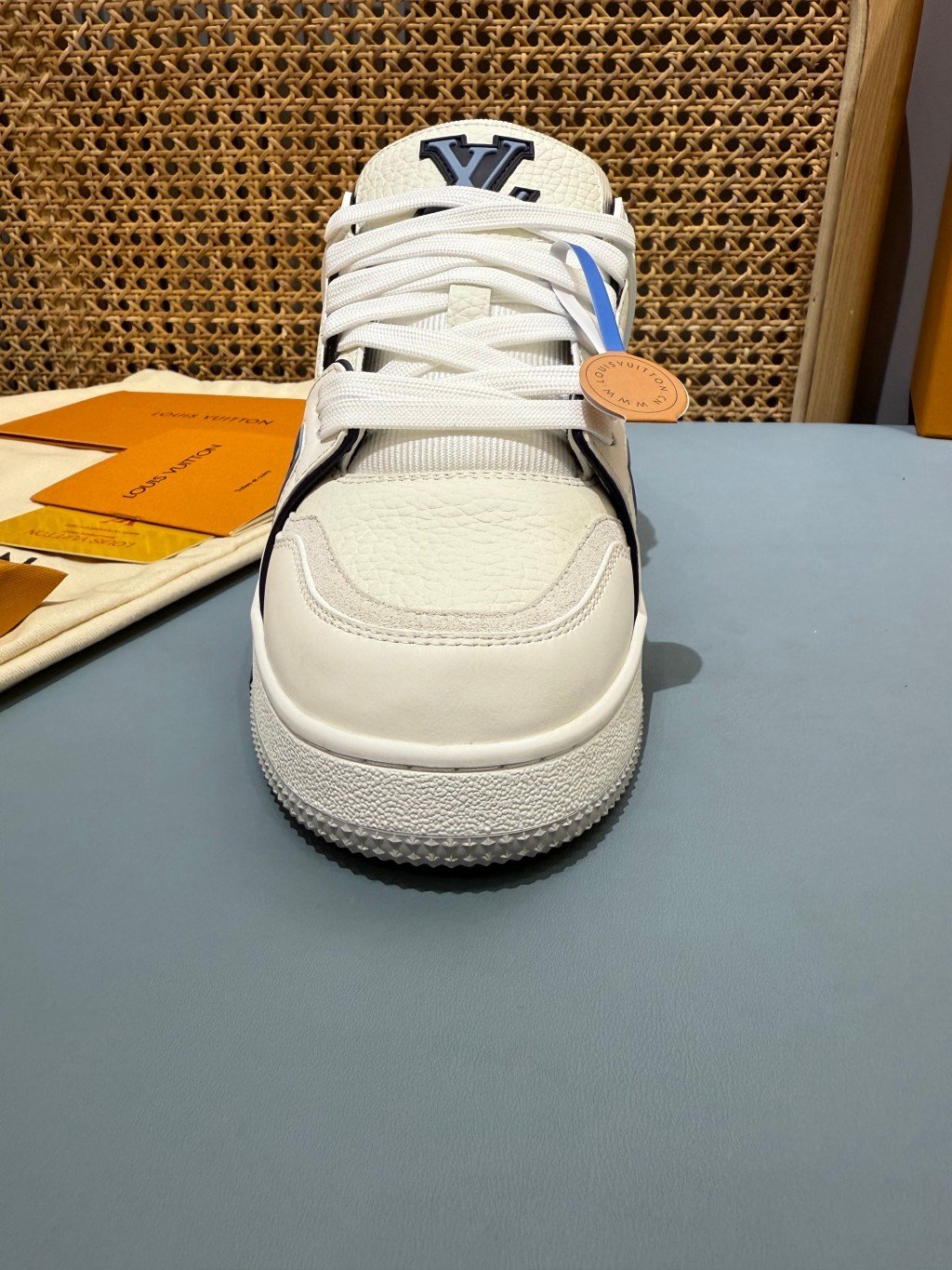 Sneakers Trainer 'Blanc Marine Liseré' — vue 8