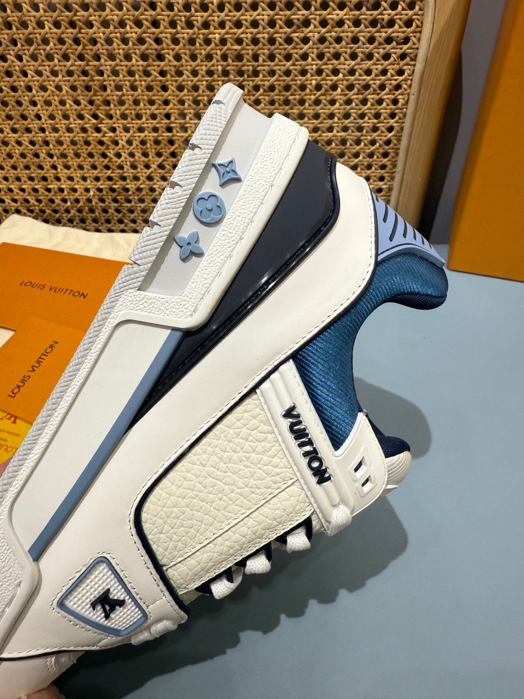 Sneakers Trainer 'Blanc Marine Liseré' — vue 11