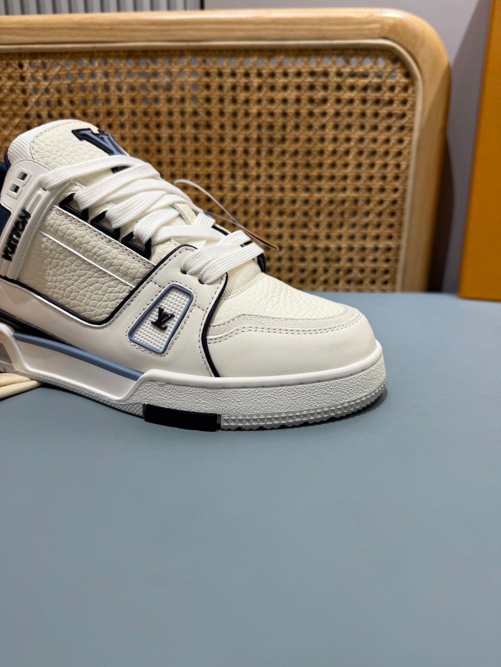 Sneakers Trainer 'Blanc Marine Liseré' — vue 12