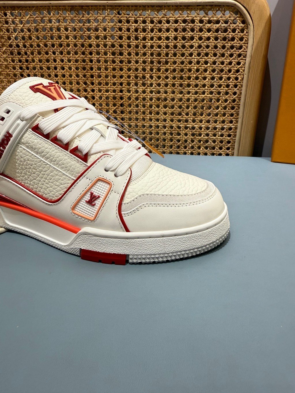 Sneakers Trainer 'Blanc Rouge Liseré Fin' — vue 12