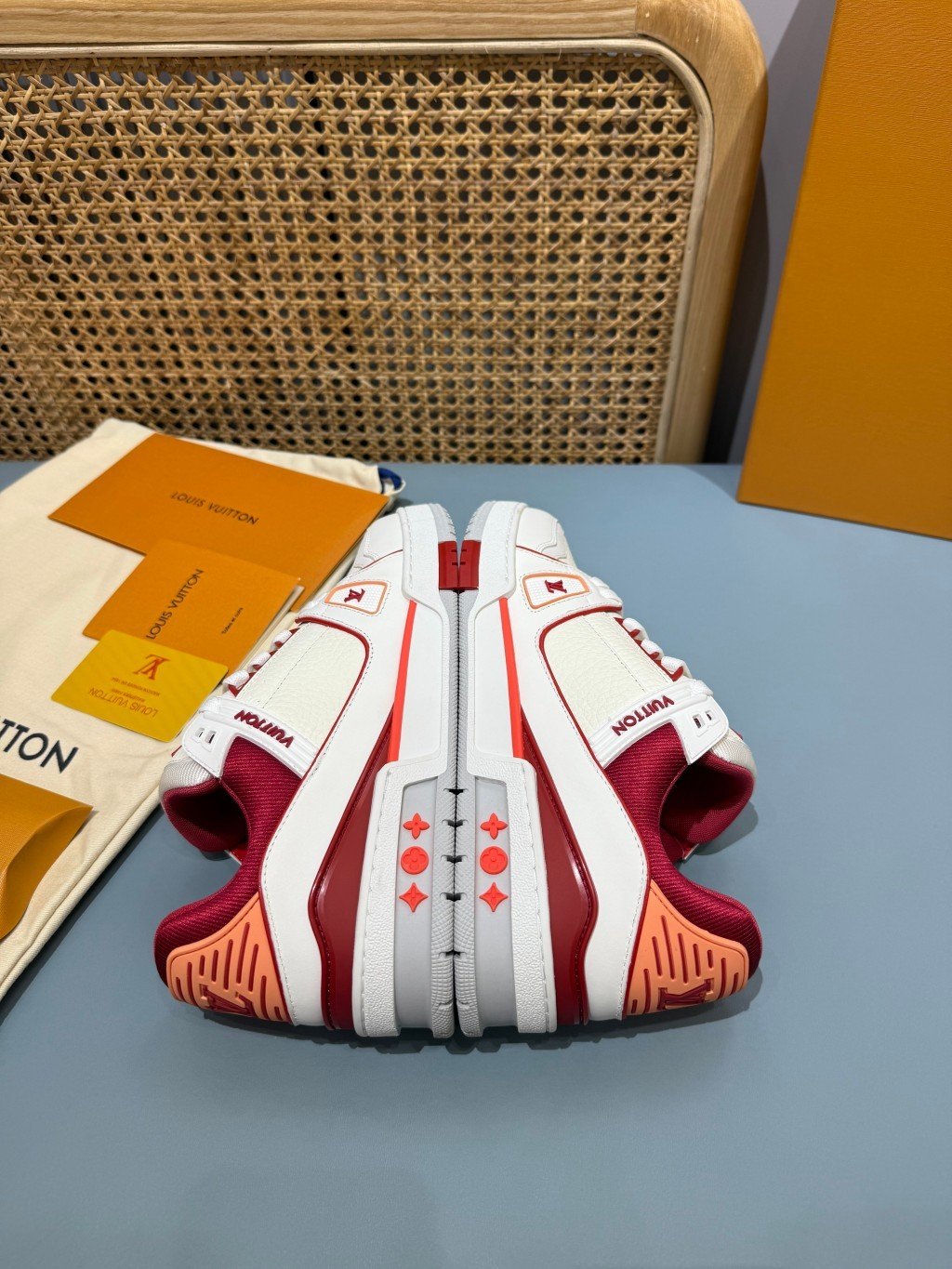 Sneakers Trainer 'Blanc Rouge Liseré Fin' — vue 19