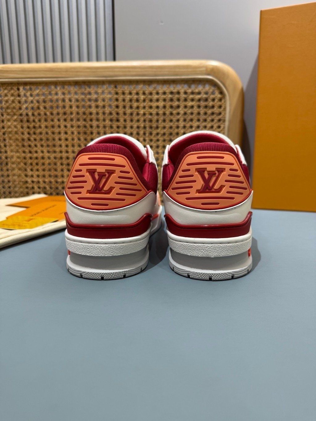 Sneakers Trainer 'Blanc Rouge Liseré Fin' — vue 20