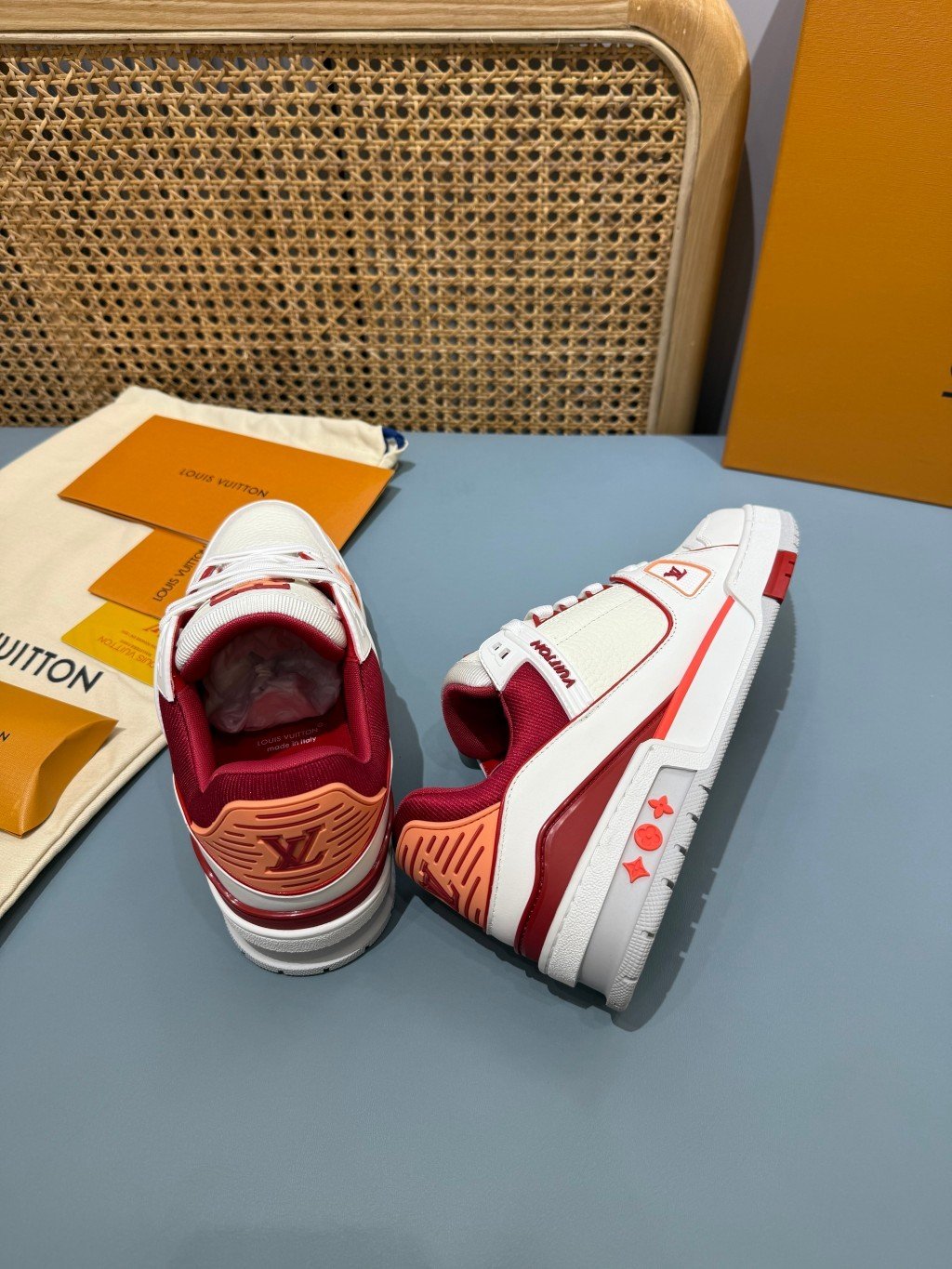 Sneakers Trainer 'Blanc Rouge Liseré Fin' — vue 23