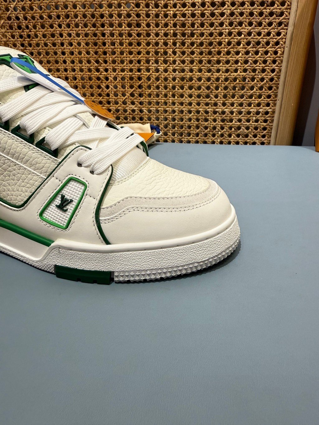 Sneakers Trainer 'Blanc Vert Liseré' — vue 13
